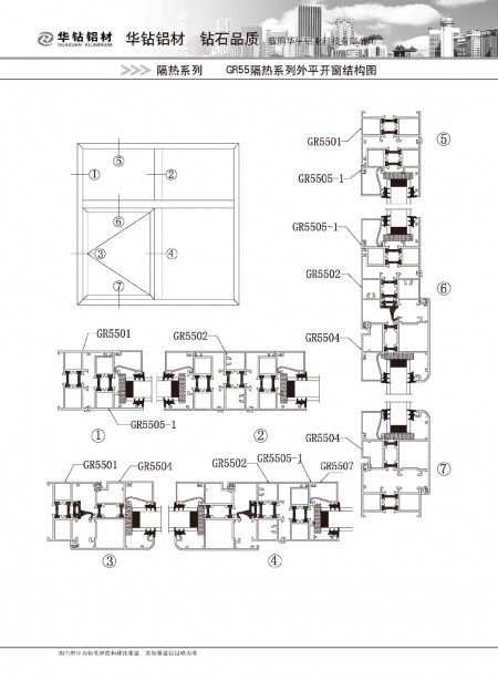 GR55系列平開窗型材圖(1.4)